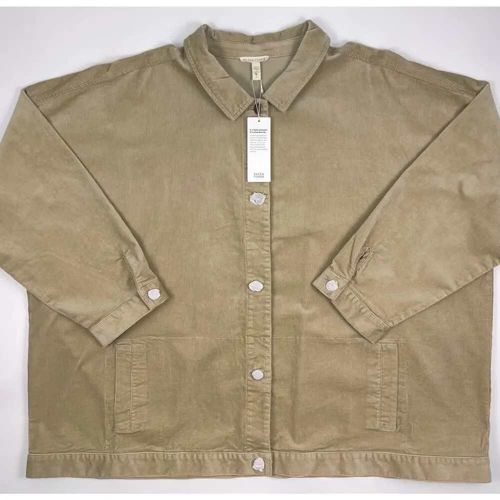 NWT Eileen Fisher Classic Collar Corduroy Jacket 3X - Picture 2 of 7